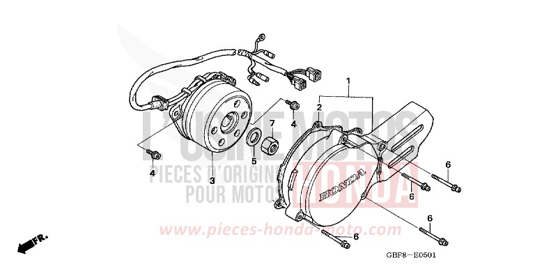 KURBELGEHAEUSEDECKEL, L. (CR85R5,6/RB5,6) von CR85R "Big Wheel" EXTREME RED (R292) von 2005